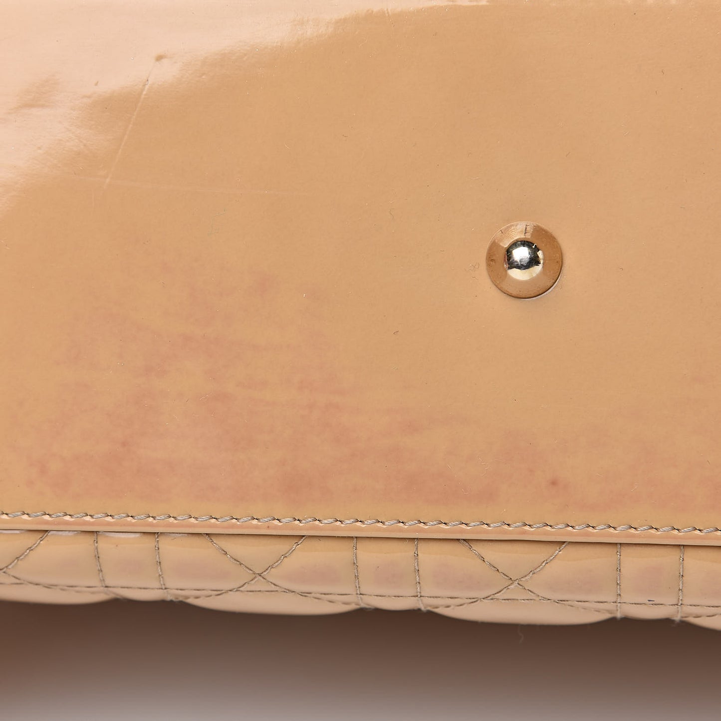 Patent Cannage Large Lady Dior Beige