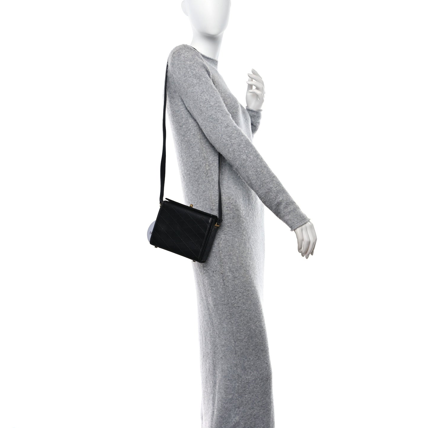 SAINT LAURENT Lambskin Quilted Mini Square Crossbody Black