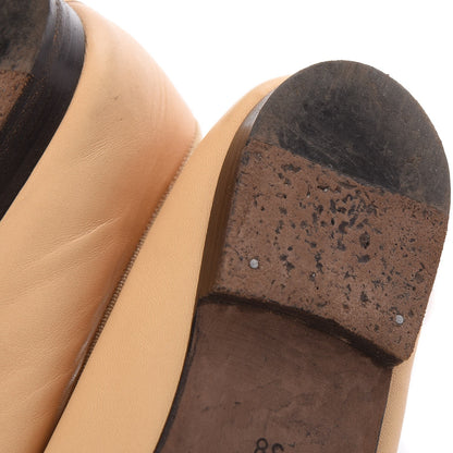 Chanel Lambskin CC Cap Toe Ballerina Flats 38 Beige Black 10 of 18