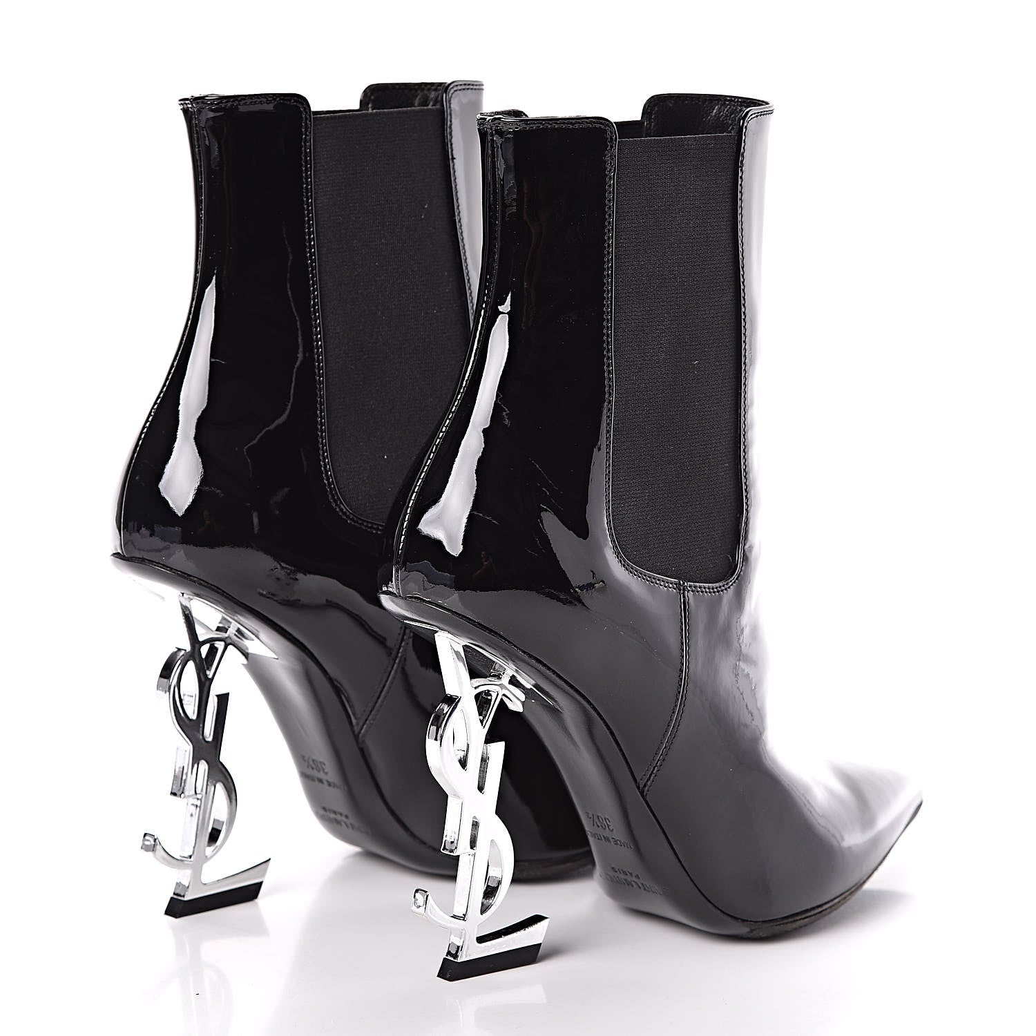 Saint Laurent Patent Opyum Booties 36.5 Black 4 of 8