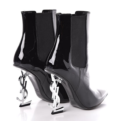 Saint Laurent Patent Opyum Booties 36.5 Black 4 of 8