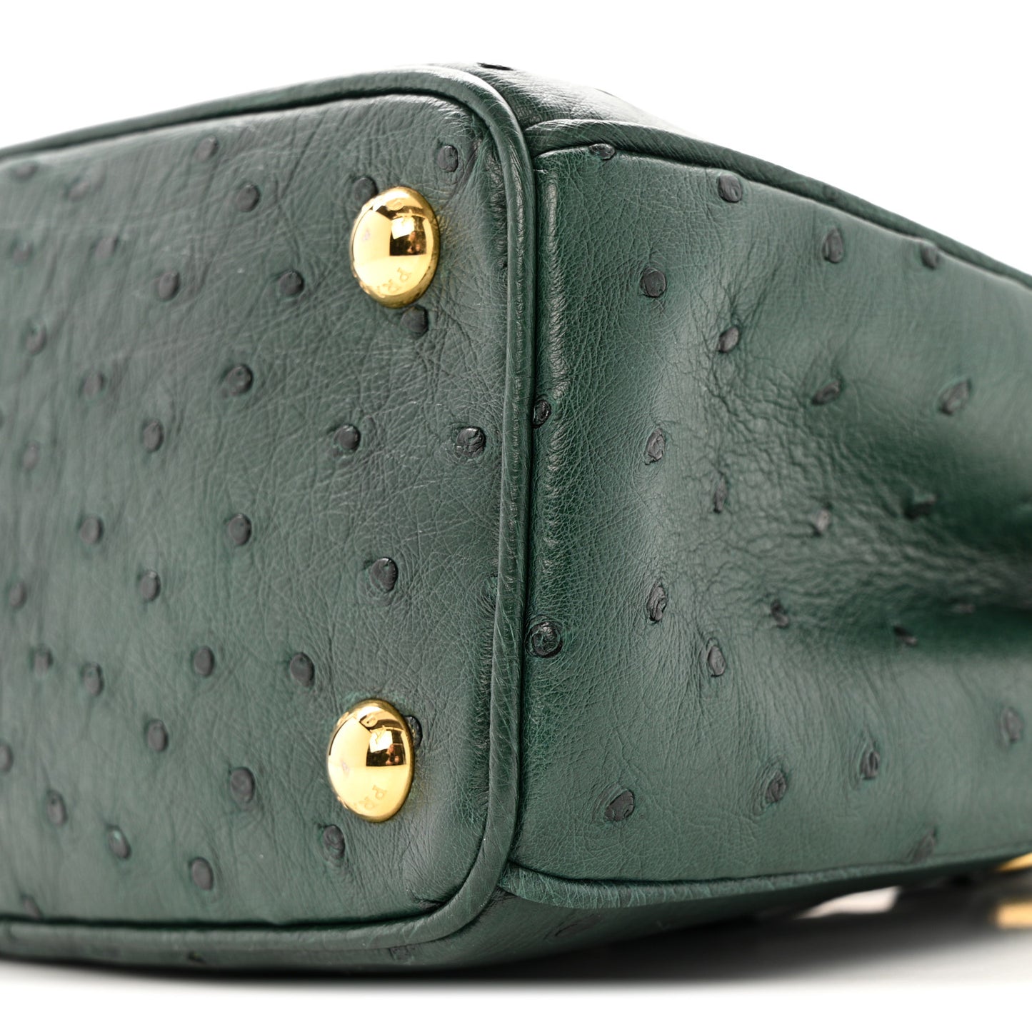 Ostrich Mini Galleria Double Zip Tote Smeraldo