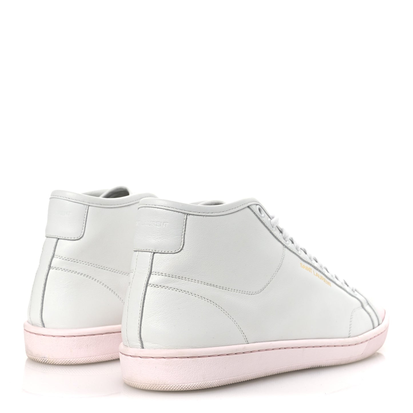 Calfskin Womens Court Classic SL/39 Mid Top Sneakers Blanc Bebe 39.5 Blanc Bebe Rose
