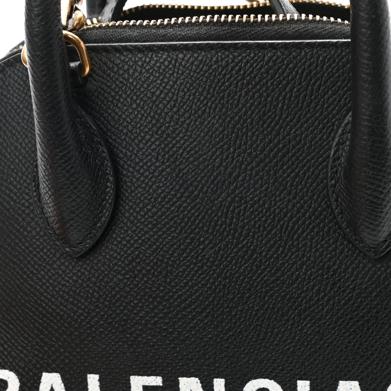 Balenciaga Signature Grained Calfskin XXS Ville Top Handle Bag Black White 12 of 12