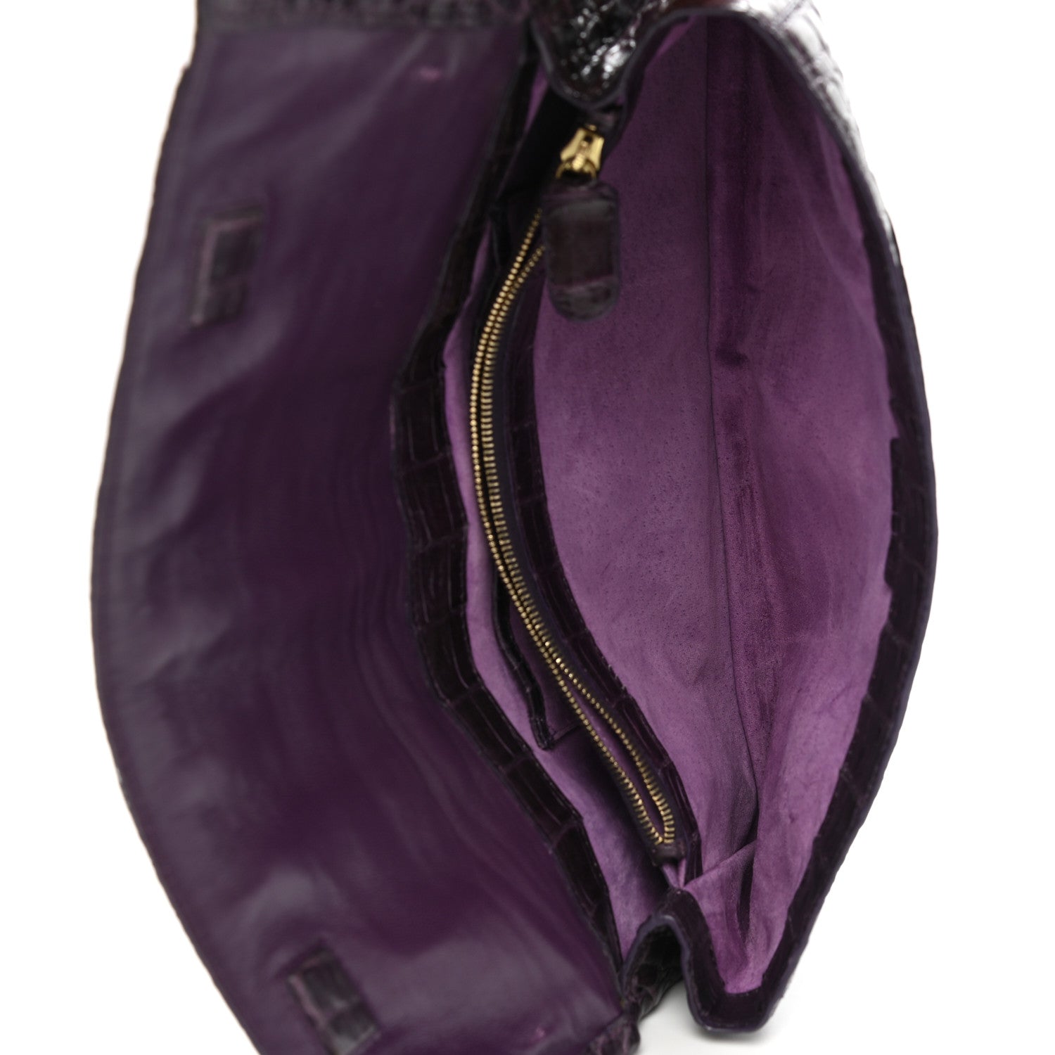 Nancy Gonzalez Crocodile Stud Foldover Clutch Purple 5 of 12