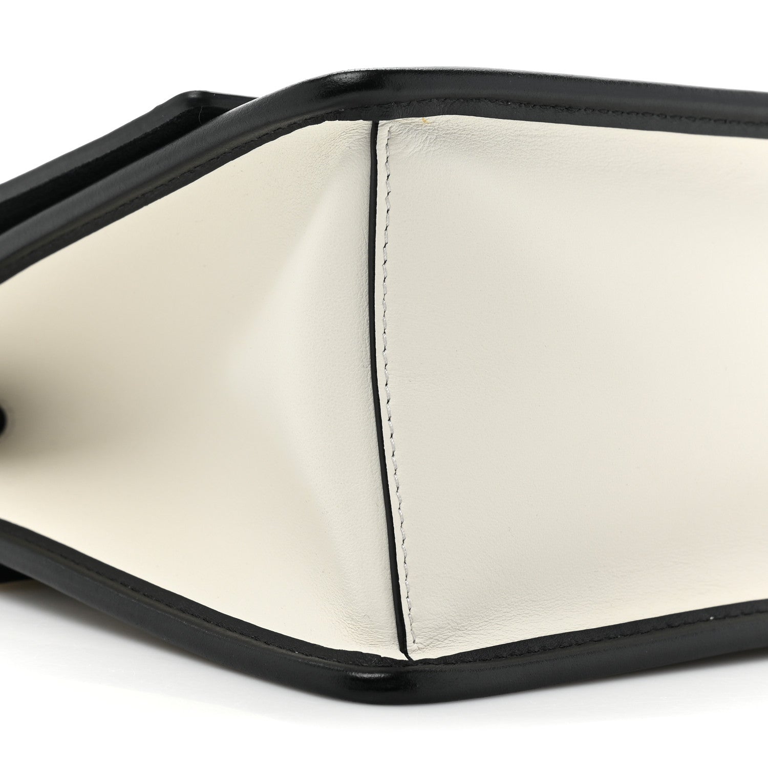 Fendi Vitello Century Alcantara F is Fendi Bi-Color Kan I Shoulder Bag White Black 9 of 10