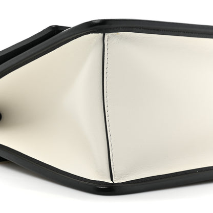 Fendi Vitello Century Alcantara F is Fendi Bi-Color Kan I Shoulder Bag White Black 9 of 10