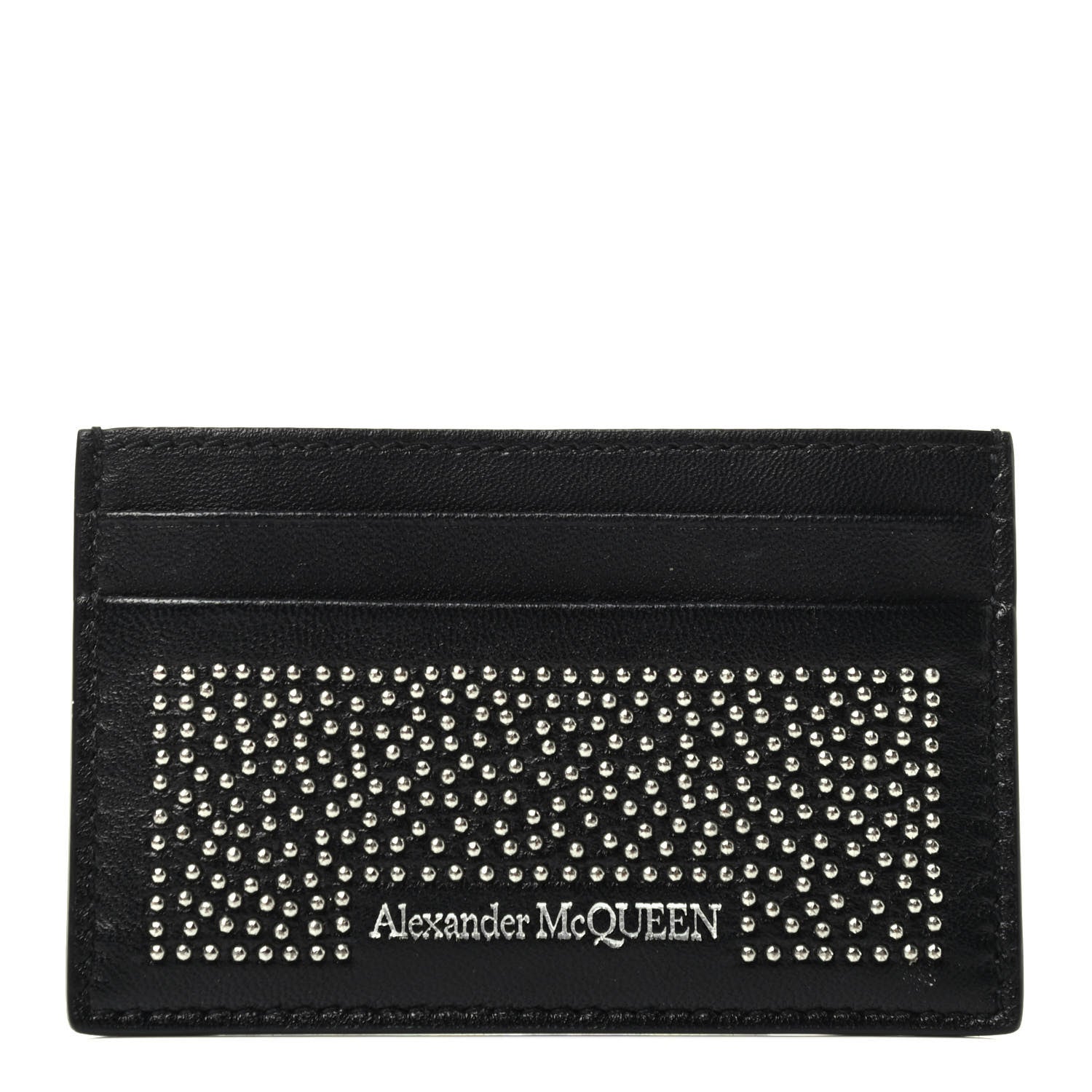 Alexander McQueen Calfskin Studded Card Holder Black 1 of 4