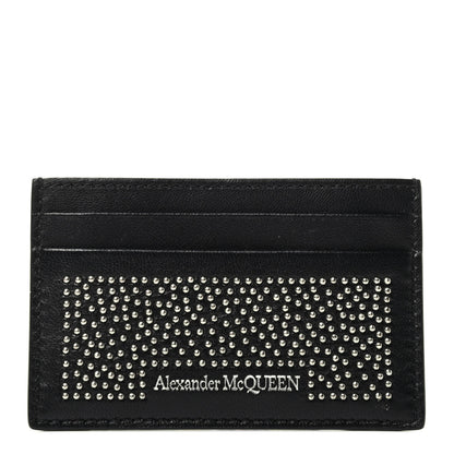 Alexander McQueen Calfskin Studded Card Holder Black 1 of 4