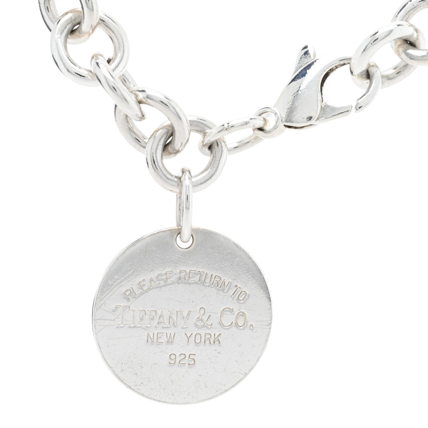 Sterling Silver Return to Tiffany Round Tag Charm Bracelet