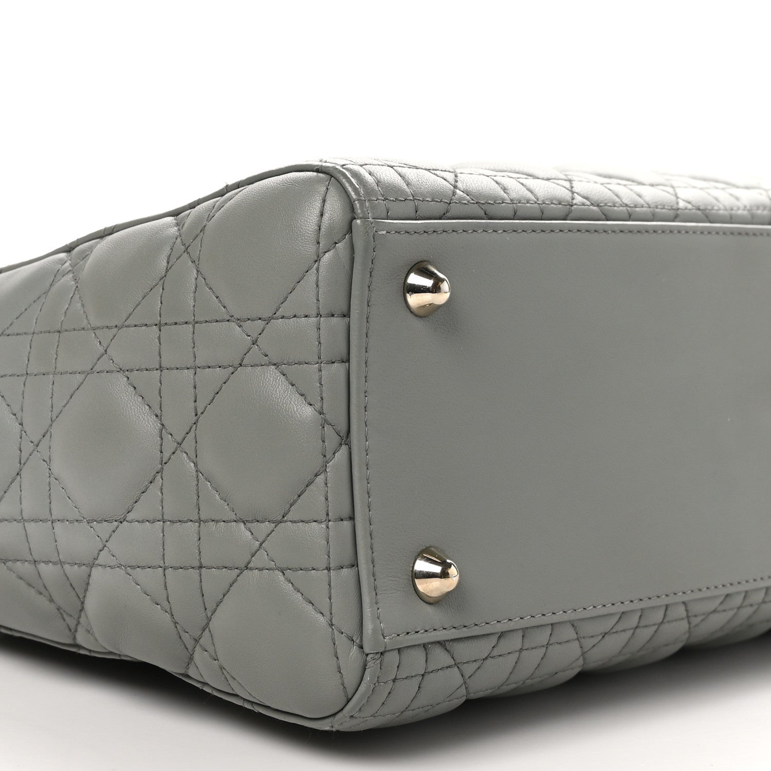 Christian Dior Lambskin Cannage Large Lady Dior Stone Grey 9 of 10