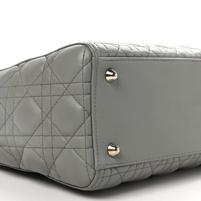 Christian Dior Lambskin Cannage Large Lady Dior Stone Grey 9 of 10