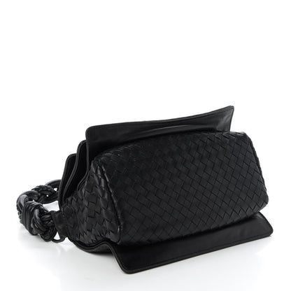Bottega Veneta Nappa Intrecciato Braided Flap Shoulder Bag Black 4 of 10