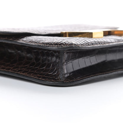 Hermes Shiny Porosus Crocodile Constance 23 Chocolate 9 of 15