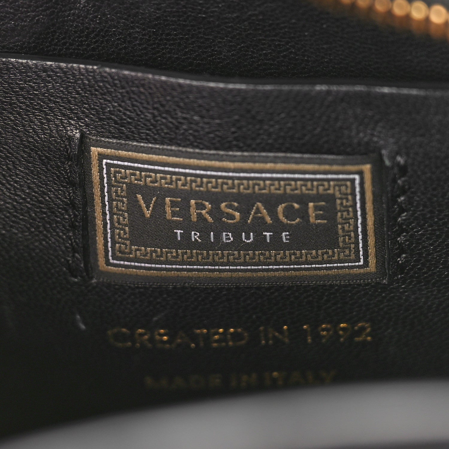 Versace Calfskin Small Medallion Tribute Bowling Bag Black 6 of 12