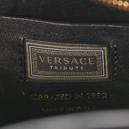 Versace Calfskin Small Medallion Tribute Bowling Bag Black 6 of 12