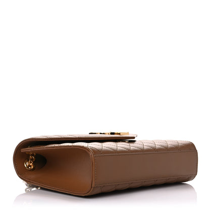 Saint Laurent Grain De Poudre Textured Mixed Matelasse Triquilt Medium Monogram Satchel Tan 4 of 10