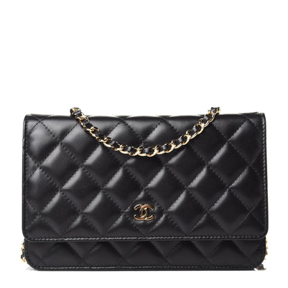 Chanel Lambskin Quilted Wallet On Chain WOC Black 1 of 4