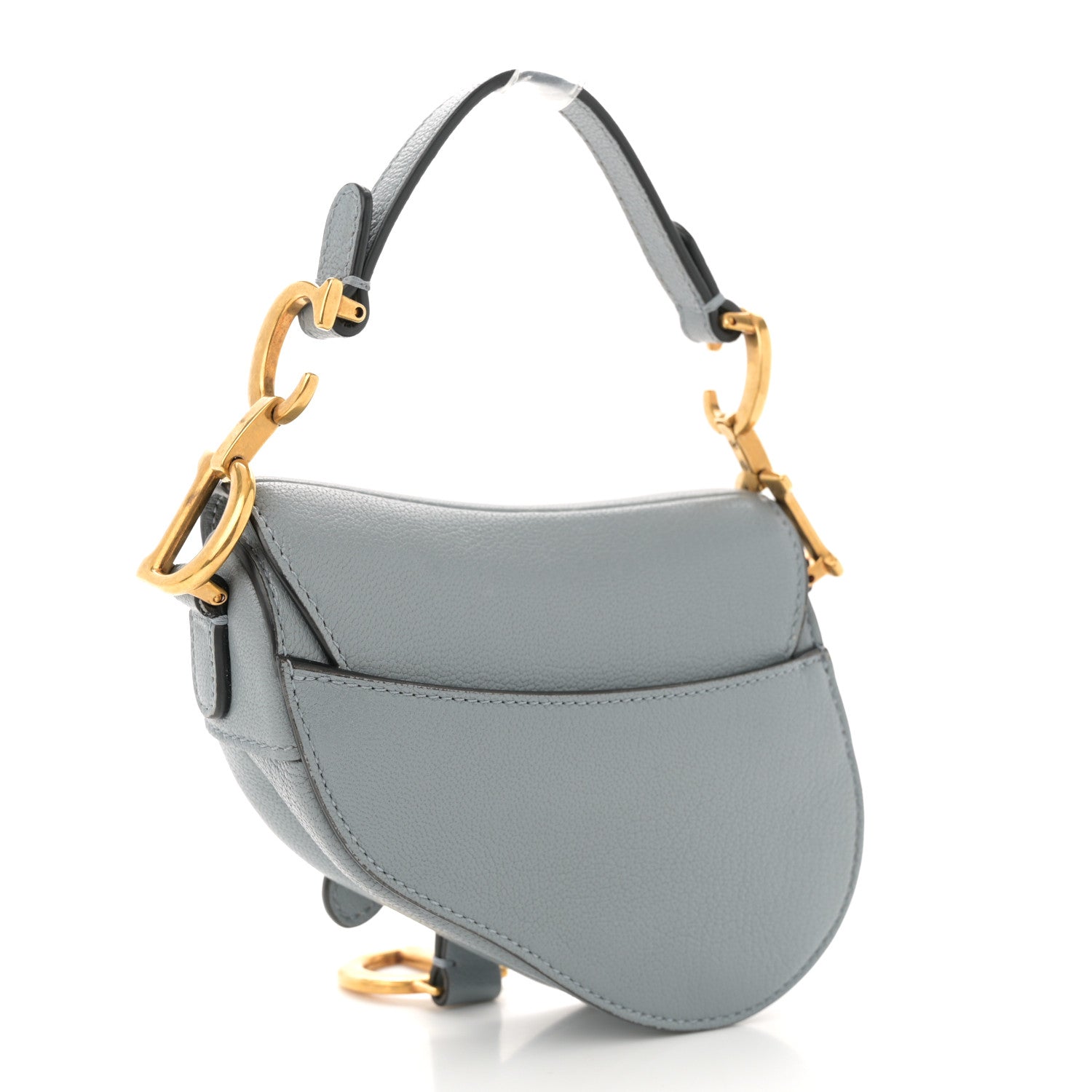 Christian Dior Goatskin Micro Saddle Bag Cloud Blue 3 of 10