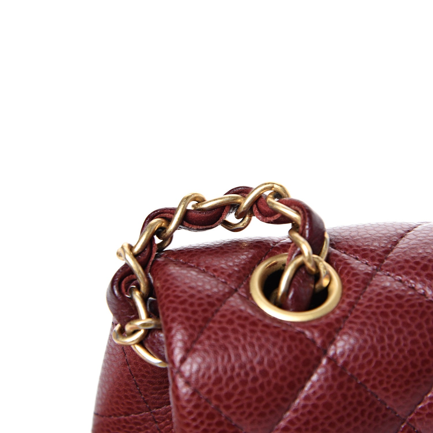 Chanel Caviar Quilted Mini Rectangular Flap Burgundy 10 of 11