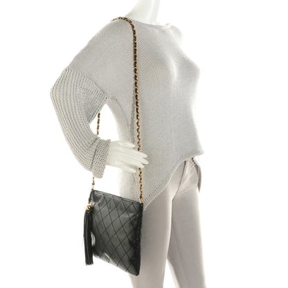 Chanel Lambskin Stitched Tassel Crossbody Black 2 of 8