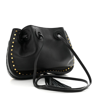 Chloe Lambskin Studded Small Inez Drawstring Bag Black 3 of 14