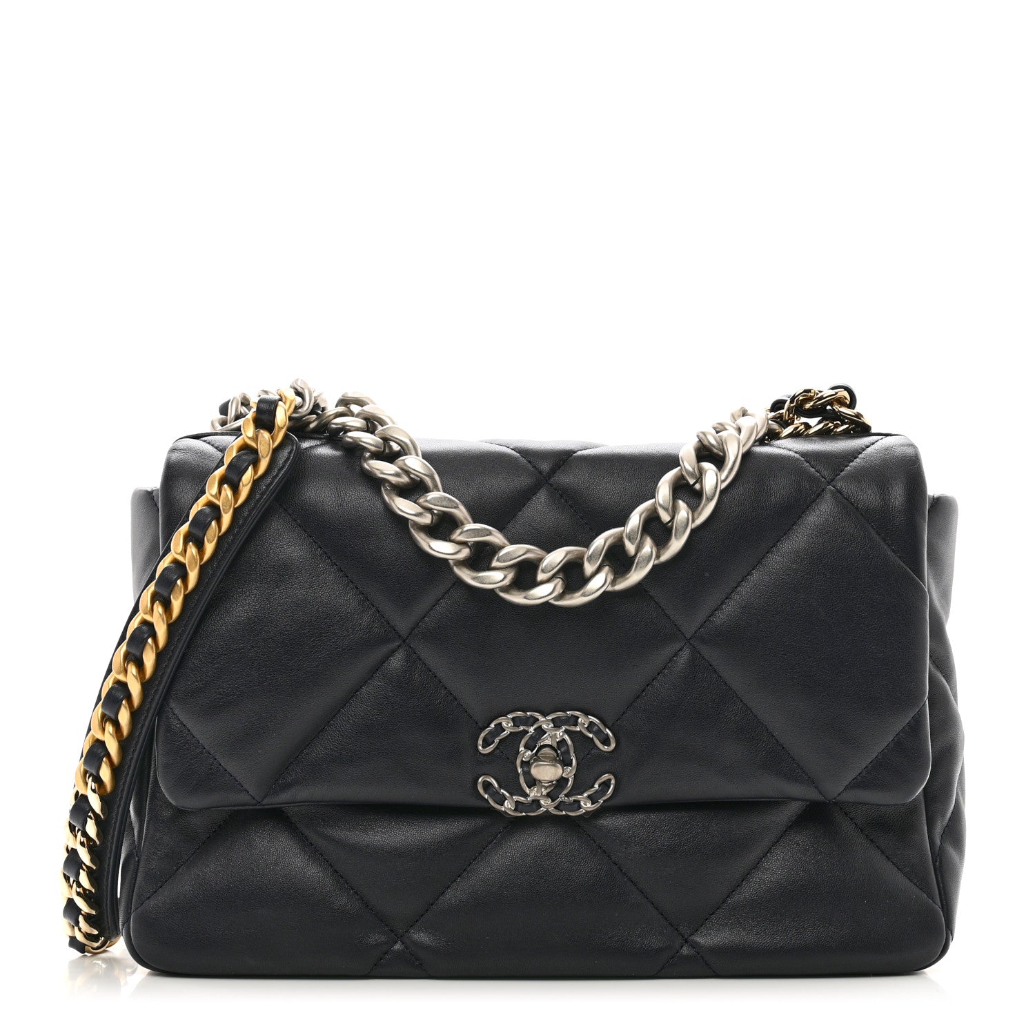 Chanel Lambskin Quilted Large Chanel 19 Flap Navy Blue 1 of 10
