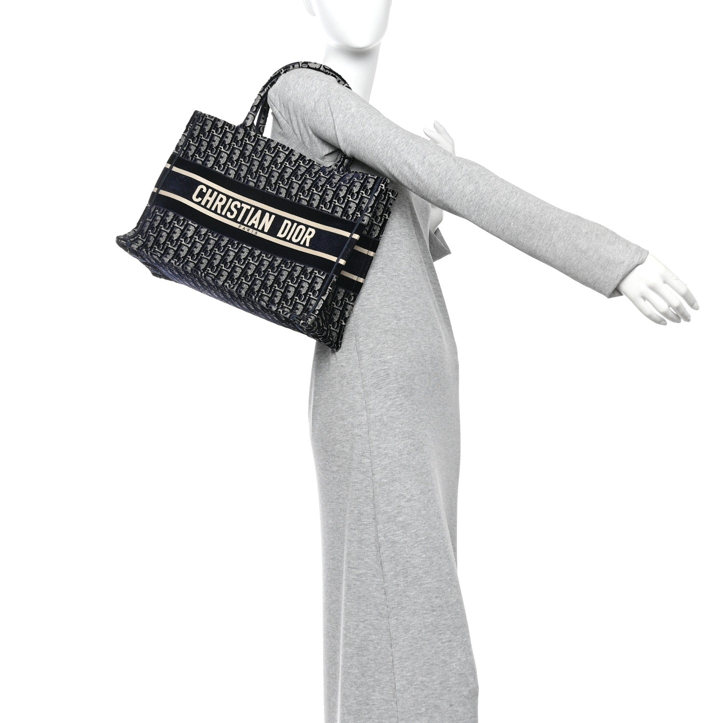 Oblique Velvet Medium Book Tote Blue Multicolor