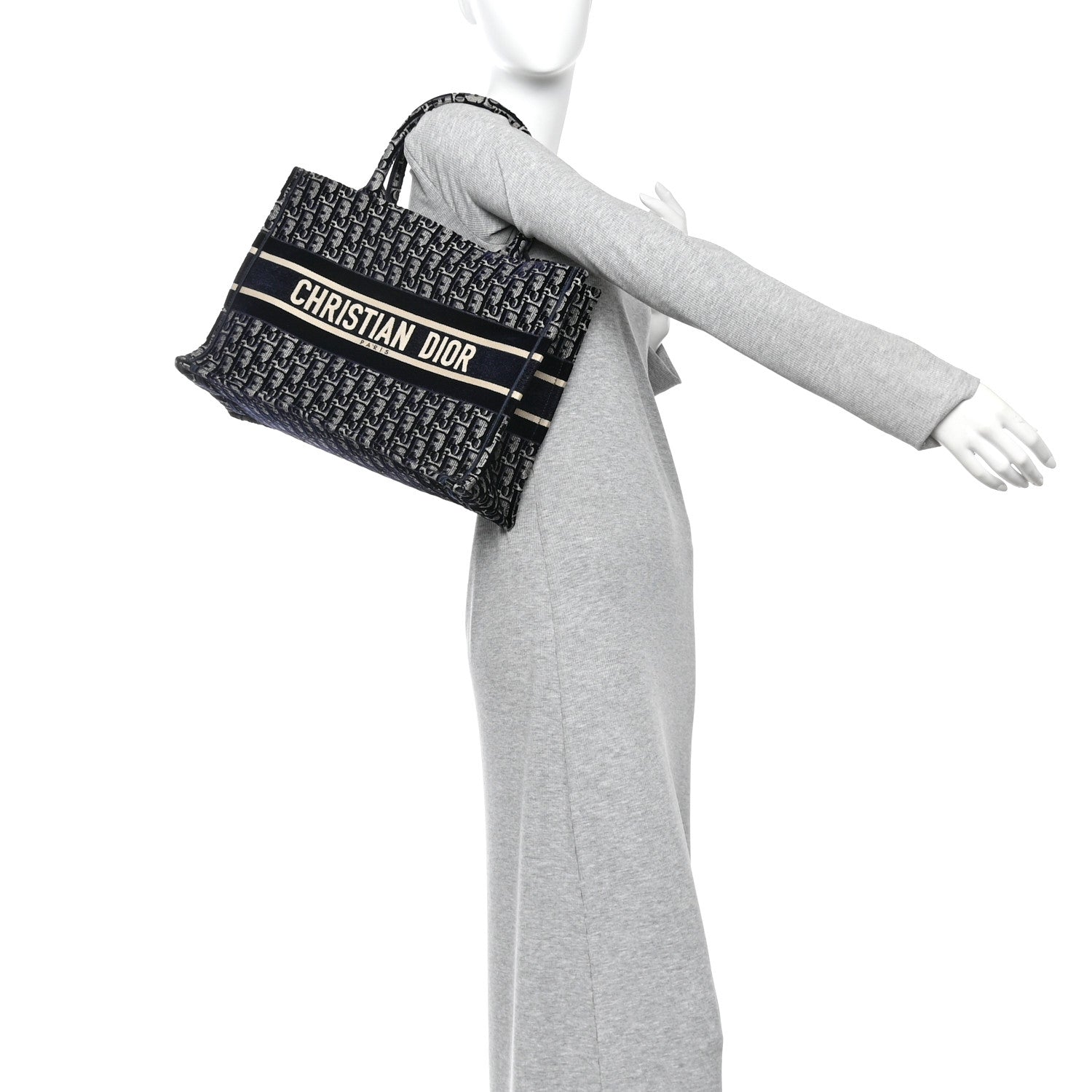 Christian Dior Oblique Velvet Medium Book Tote Blue Multicolor 2 of 12