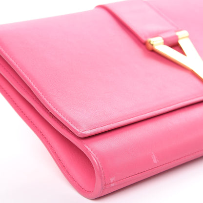 Saint Laurent Calfskin Classic Y Ligne Clutch Pink 9 of 16