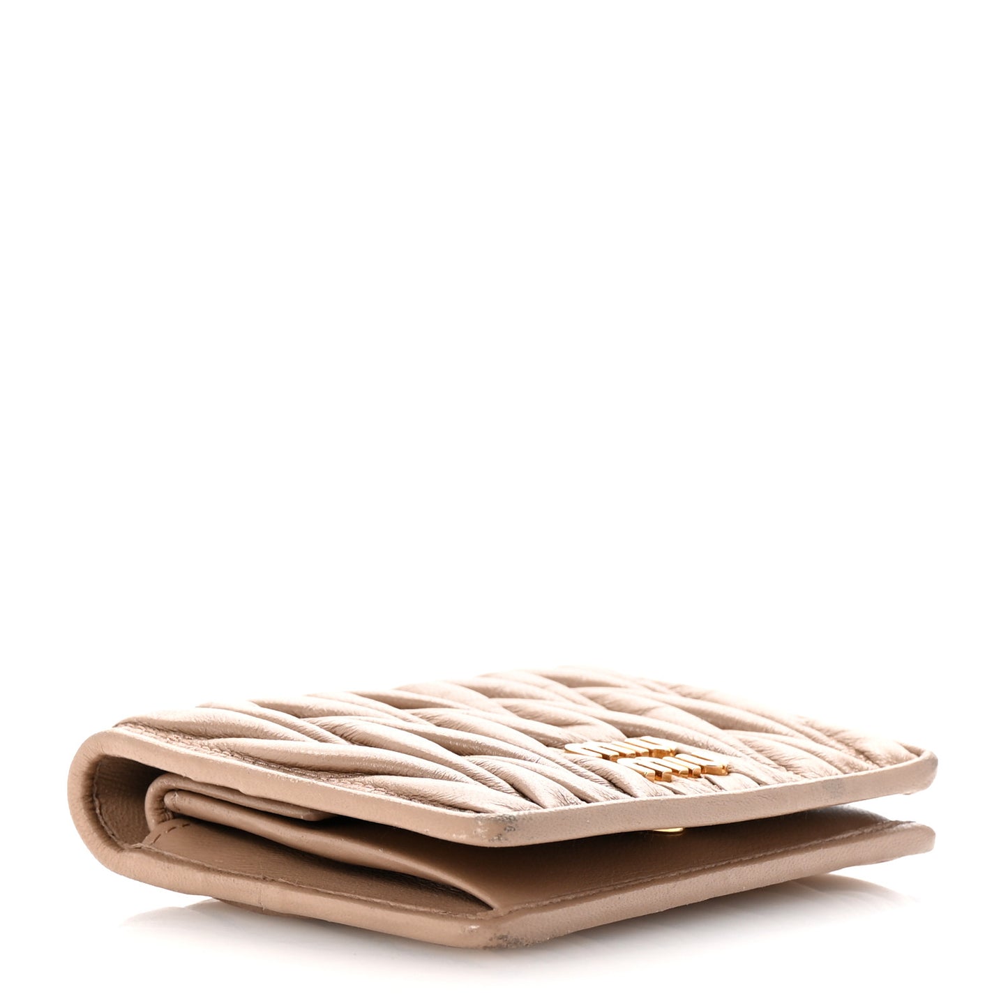 Nappa Matelasse Bi-Fold Compact Wallet Cammeo