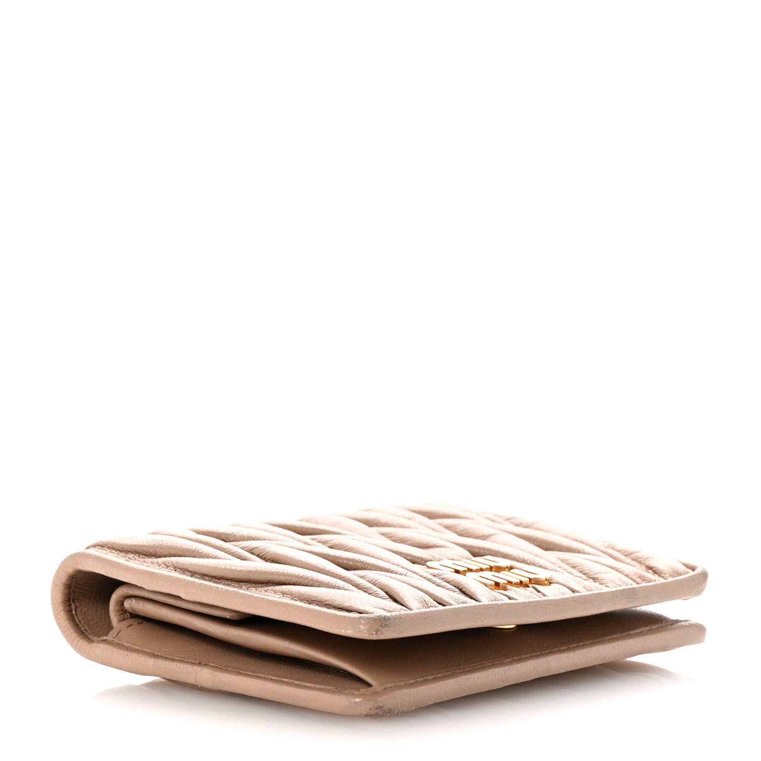 Miu Miu Nappa Matelasse Bi-Fold Compact Wallet Cammeo 4 of 7