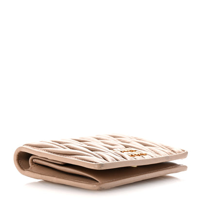 Miu Miu Nappa Matelasse Bi-Fold Compact Wallet Cammeo 4 of 7