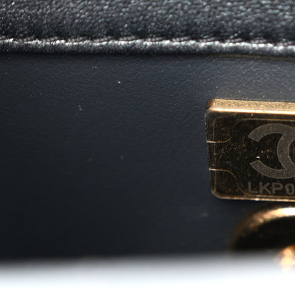 Chanel Metallic Lambskin Quilted Logo Charm Chain Flap Grey 7 of 10