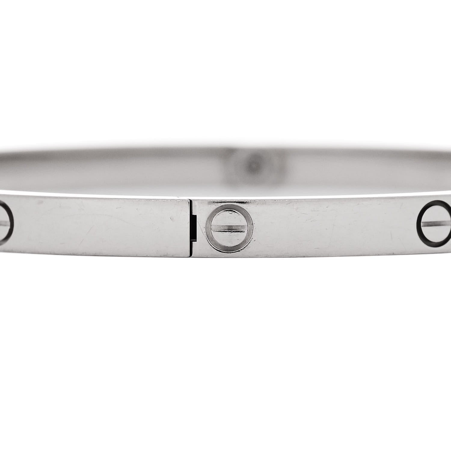 Cartier 18K White Gold Small LOVE Bracelet 17 4 of 8