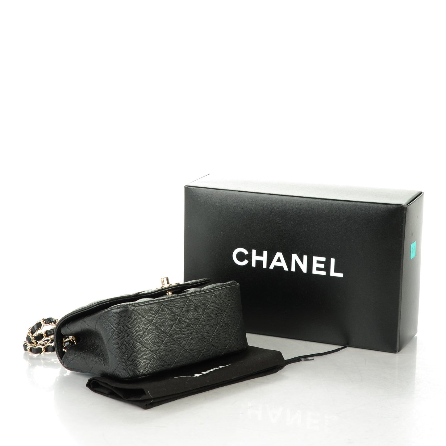 Caviar Quilted Mini Square Flap Black