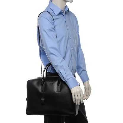 Saint Laurent Grain de Poudre Classic Museum Large Briefcase Black 2 of 6