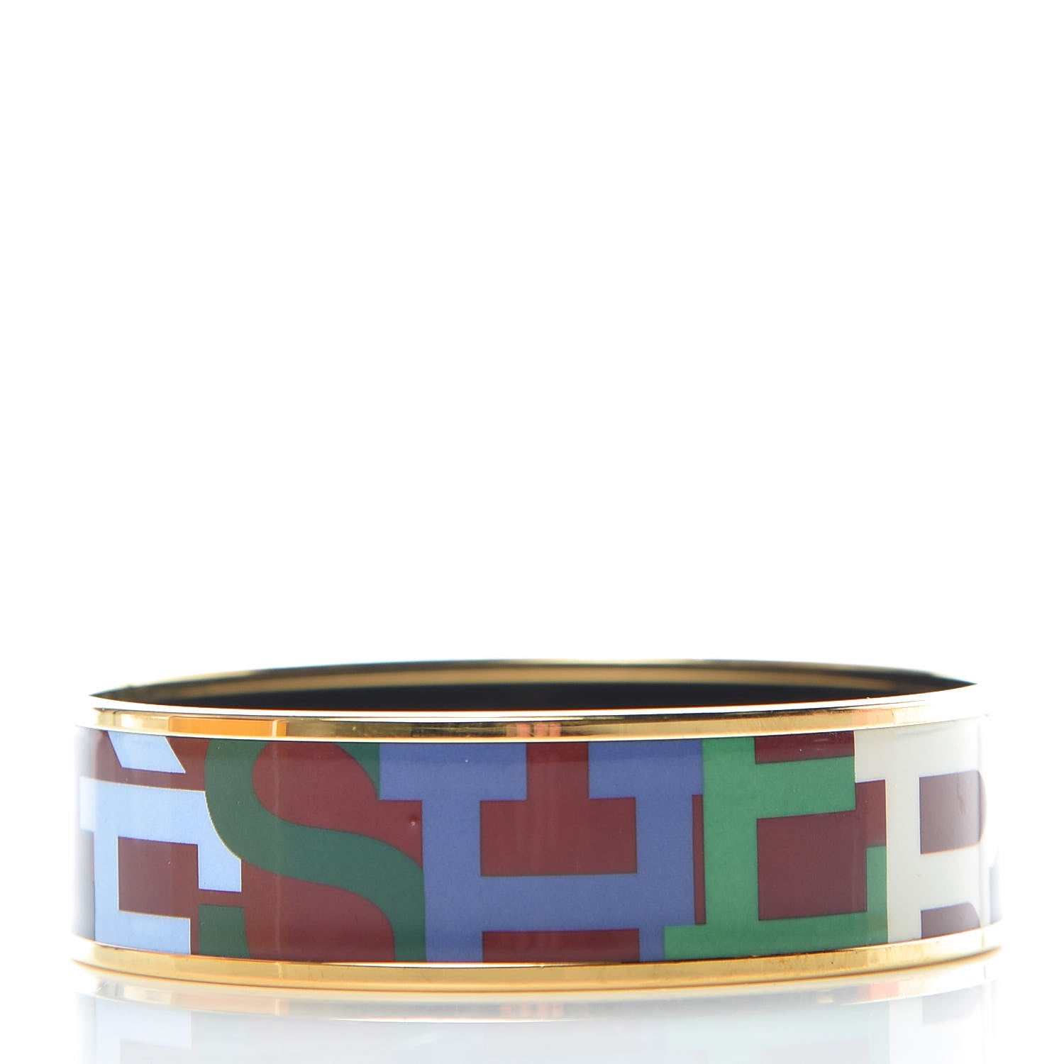 Hermes Enamel Printed Wide Capitales Bracelet 70 3 of 6