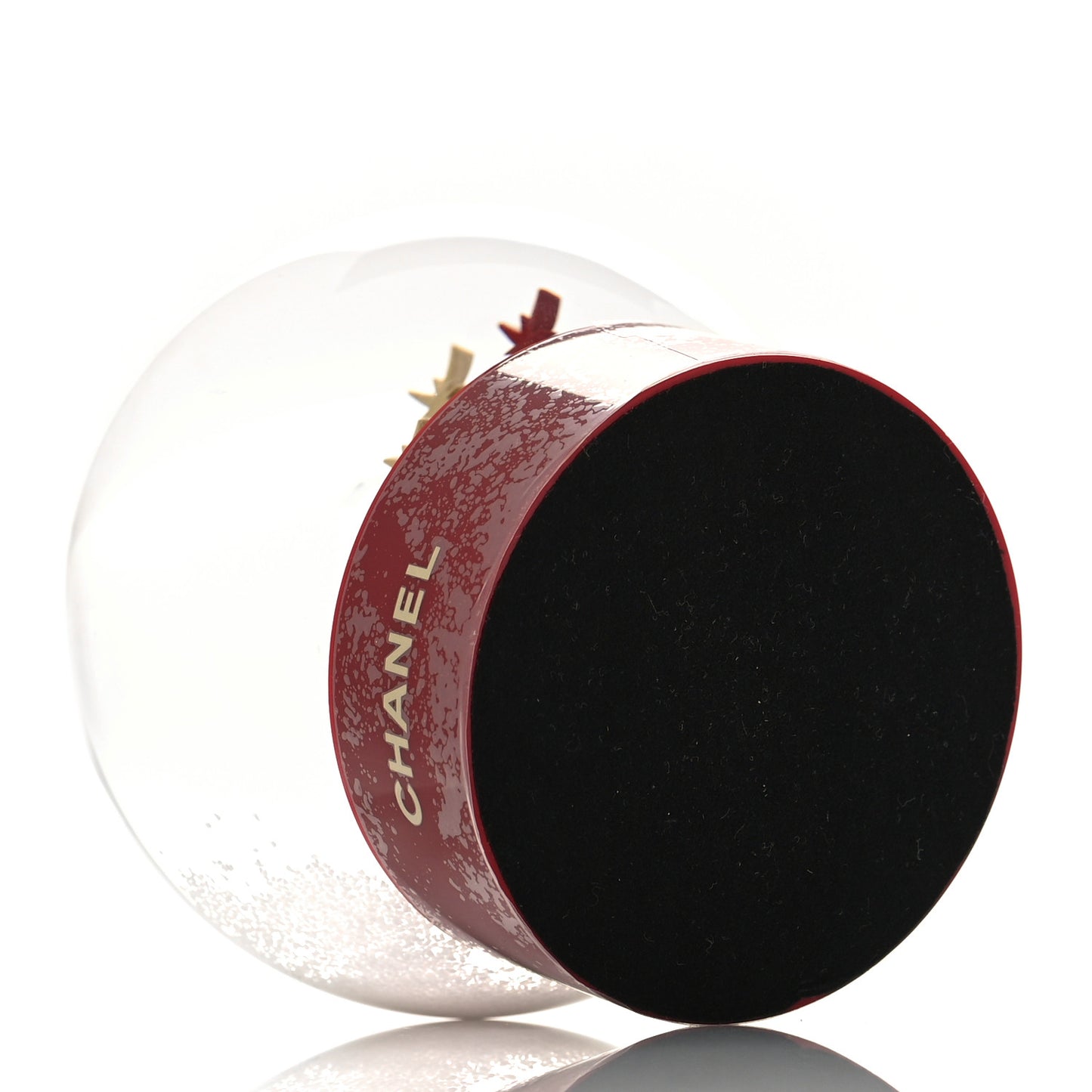 Glass N°5 Perfume Bottle Snow Globe Red