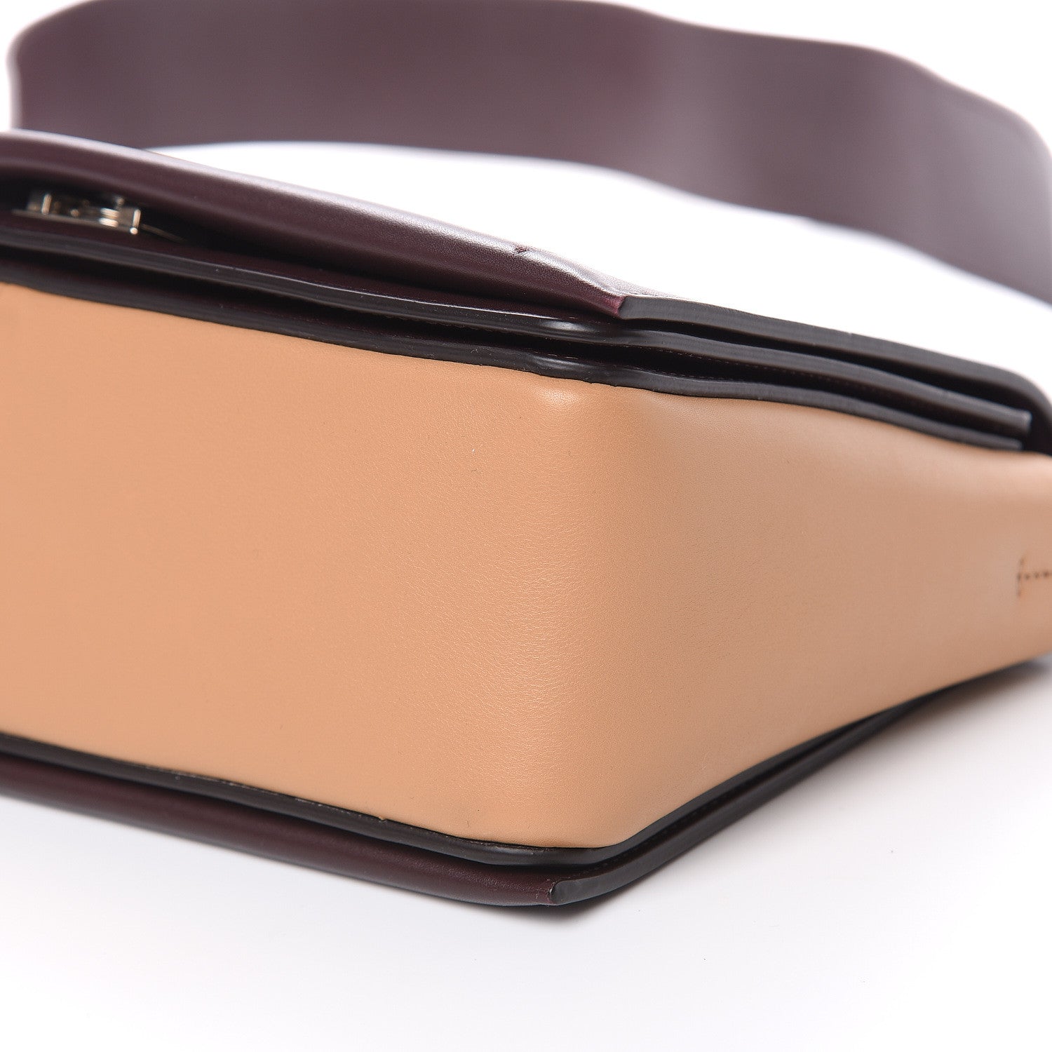 Celine Shiny Smooth Calfskin Medium Frame Shoulder Bag Burgundy Tan 10 of 13