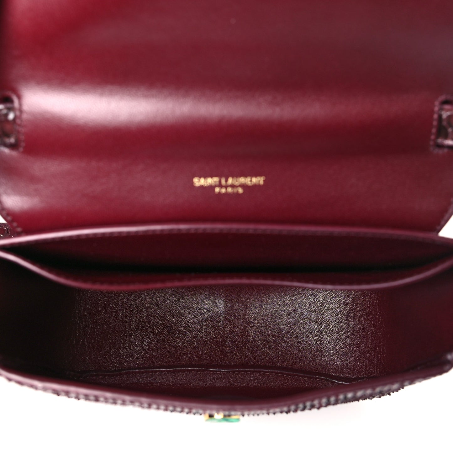 Snakeskin Small Kaia Satchel Burgundy
