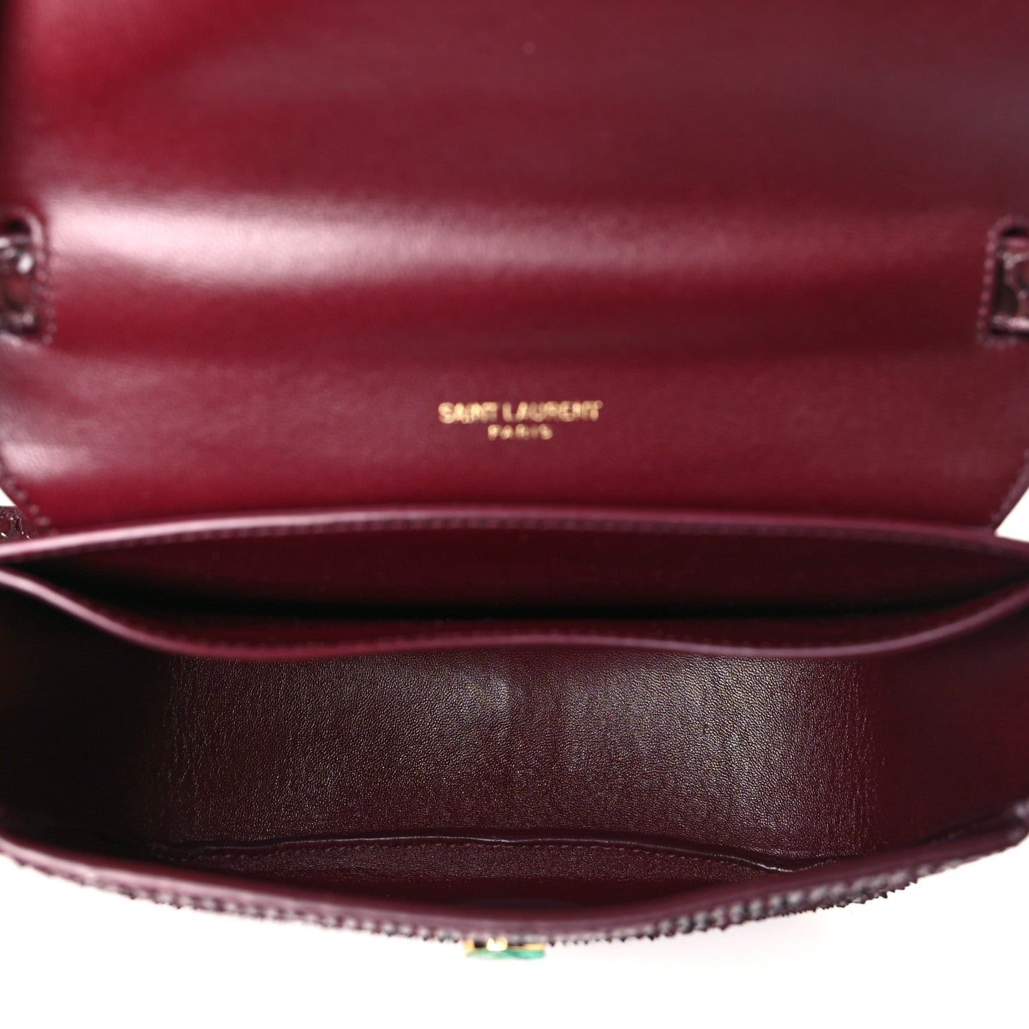 Saint Laurent Snakeskin Small Kaia Satchel Burgundy 5 of 10