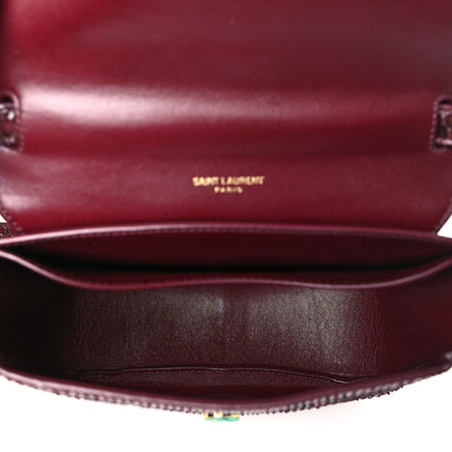 Saint Laurent Snakeskin Small Kaia Satchel Burgundy 5 of 10