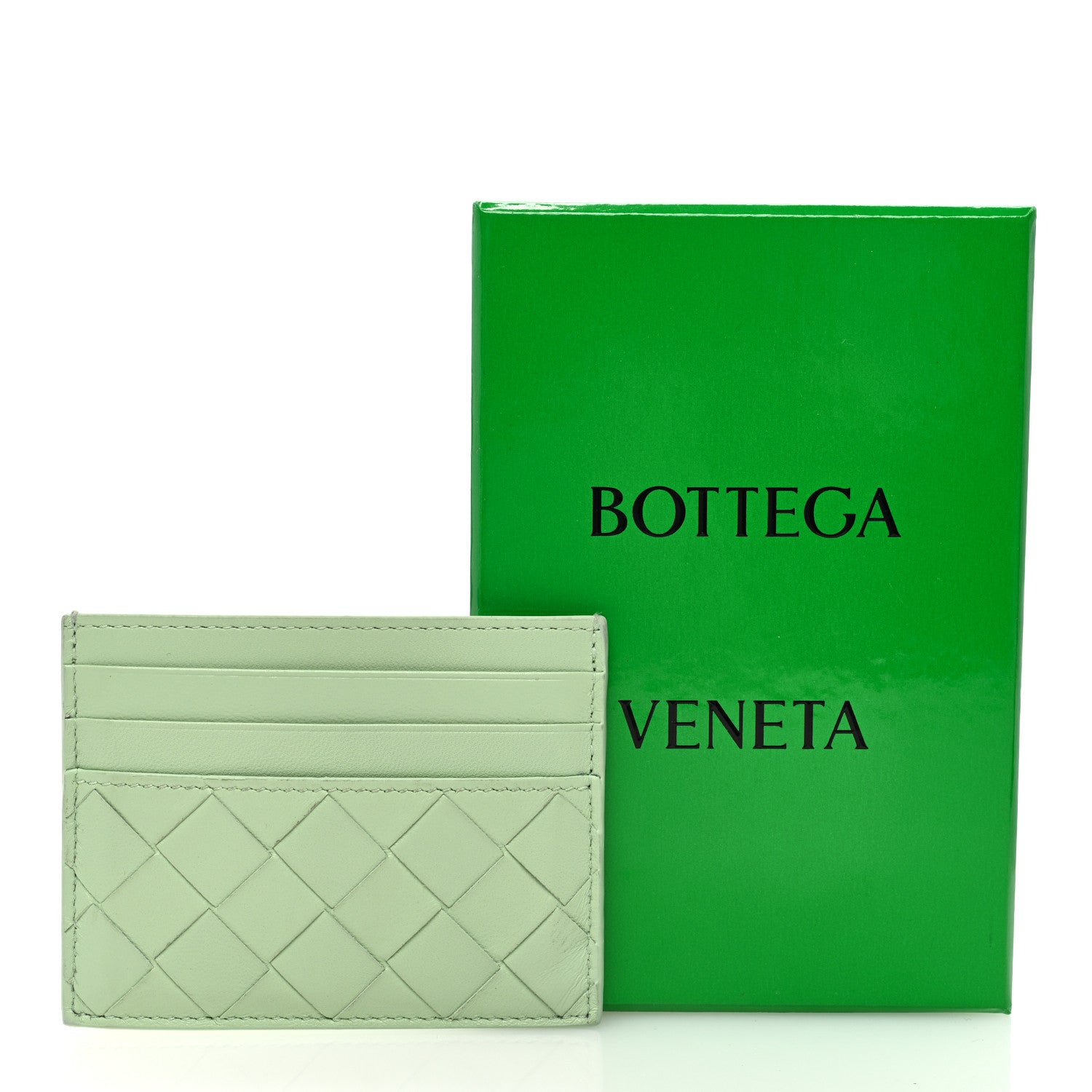 Bottega Veneta Nappa Intrecciato Card Holder Fresh Mint 8 of 8