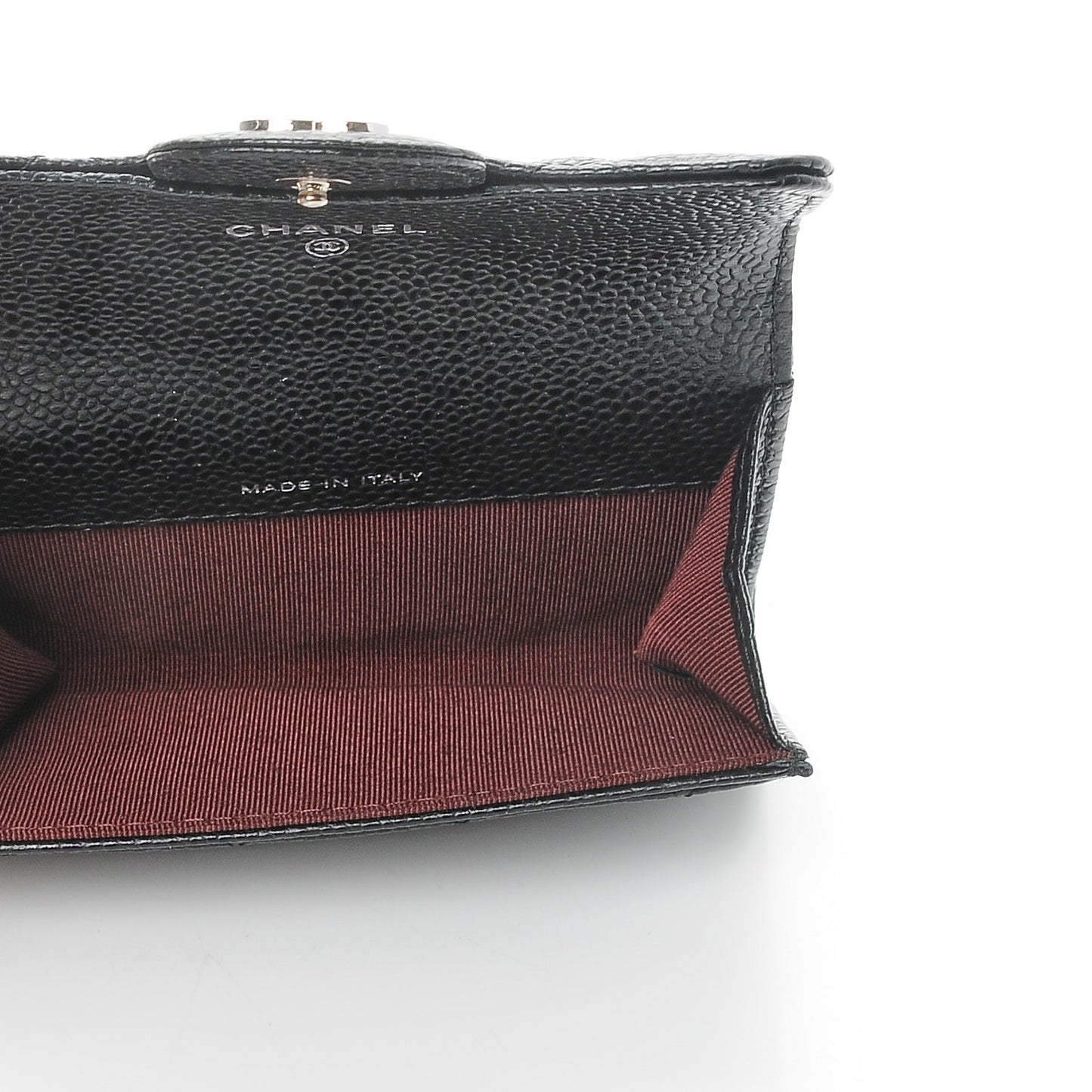 Caviar Quilted Flap Card Holder Black