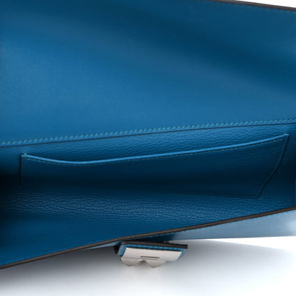 Hermes Tadelakt Medor 23 Clutch Bleu Izmir 5 of 9
