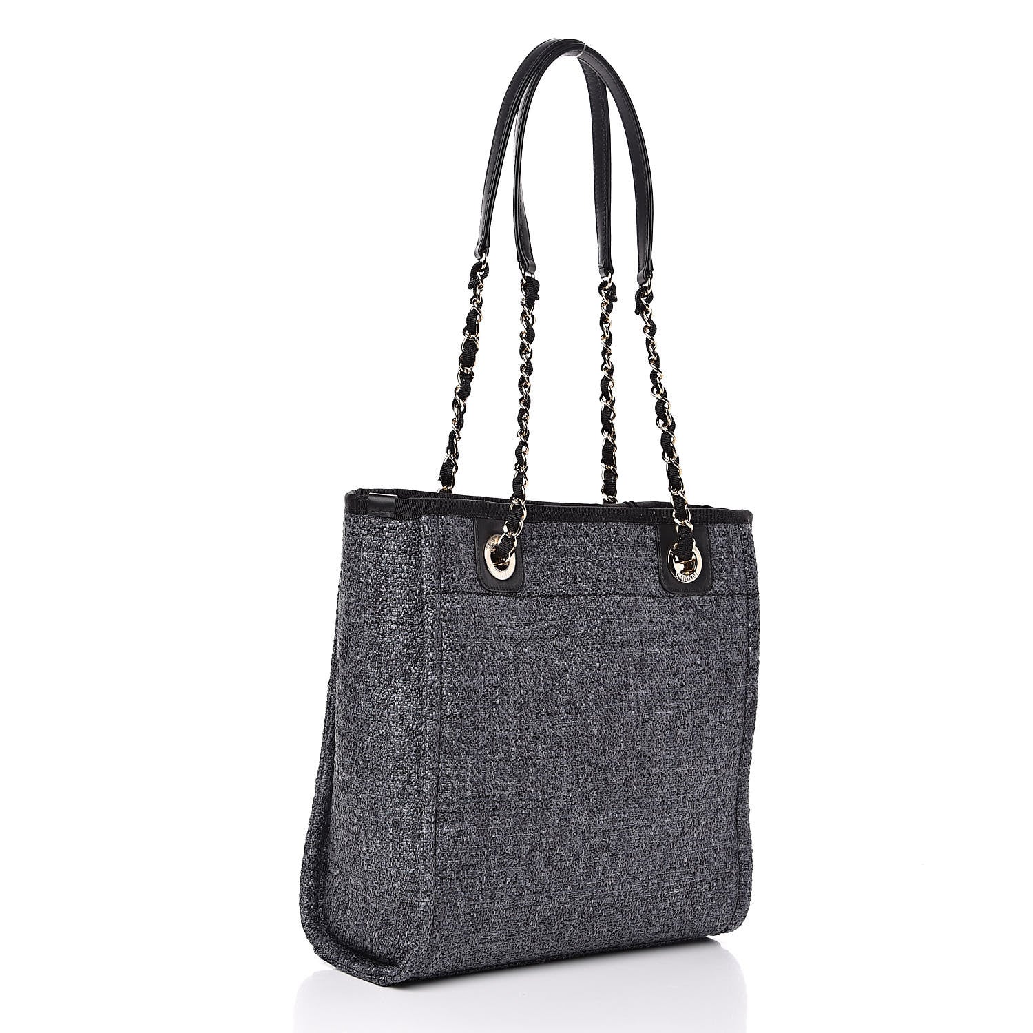 Chanel Woven Straw Raffia Mini Deauville Tote Black 3 of 9