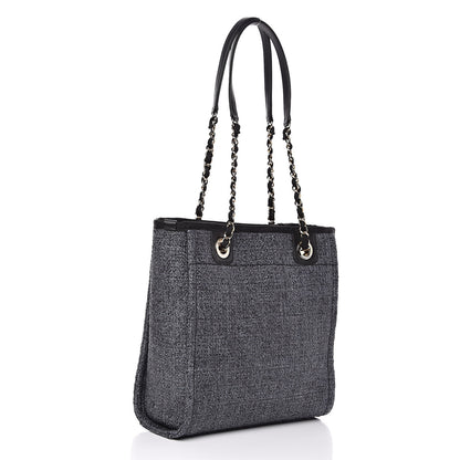 Chanel Woven Straw Raffia Mini Deauville Tote Black 3 of 9