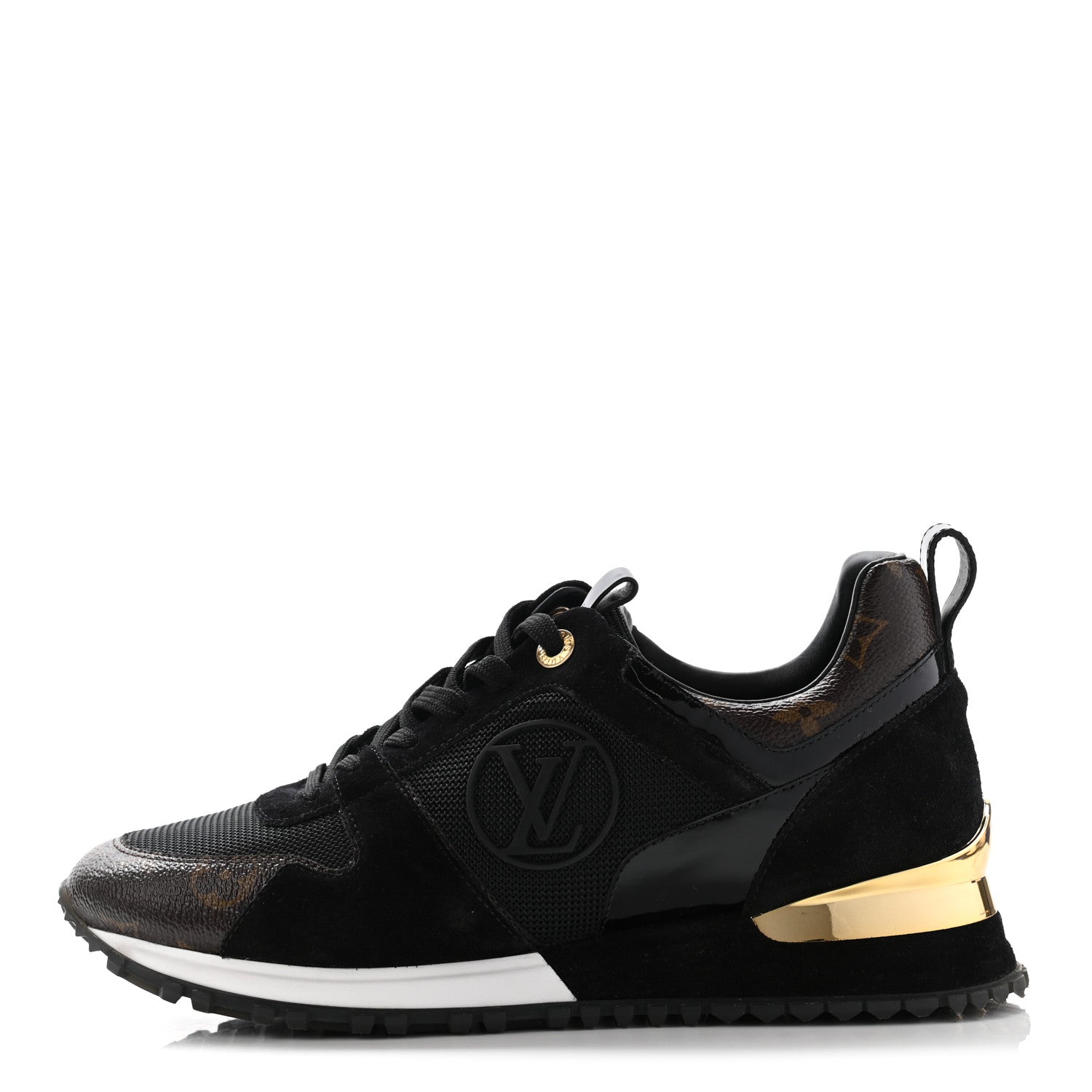 Louis Vuitton Suede Monogram Run Away Sneakers 38 Black 1 of 11