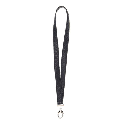 Chanel Lambskin Quilted Lanyard Key Holder Necklace Navy 1 of 4